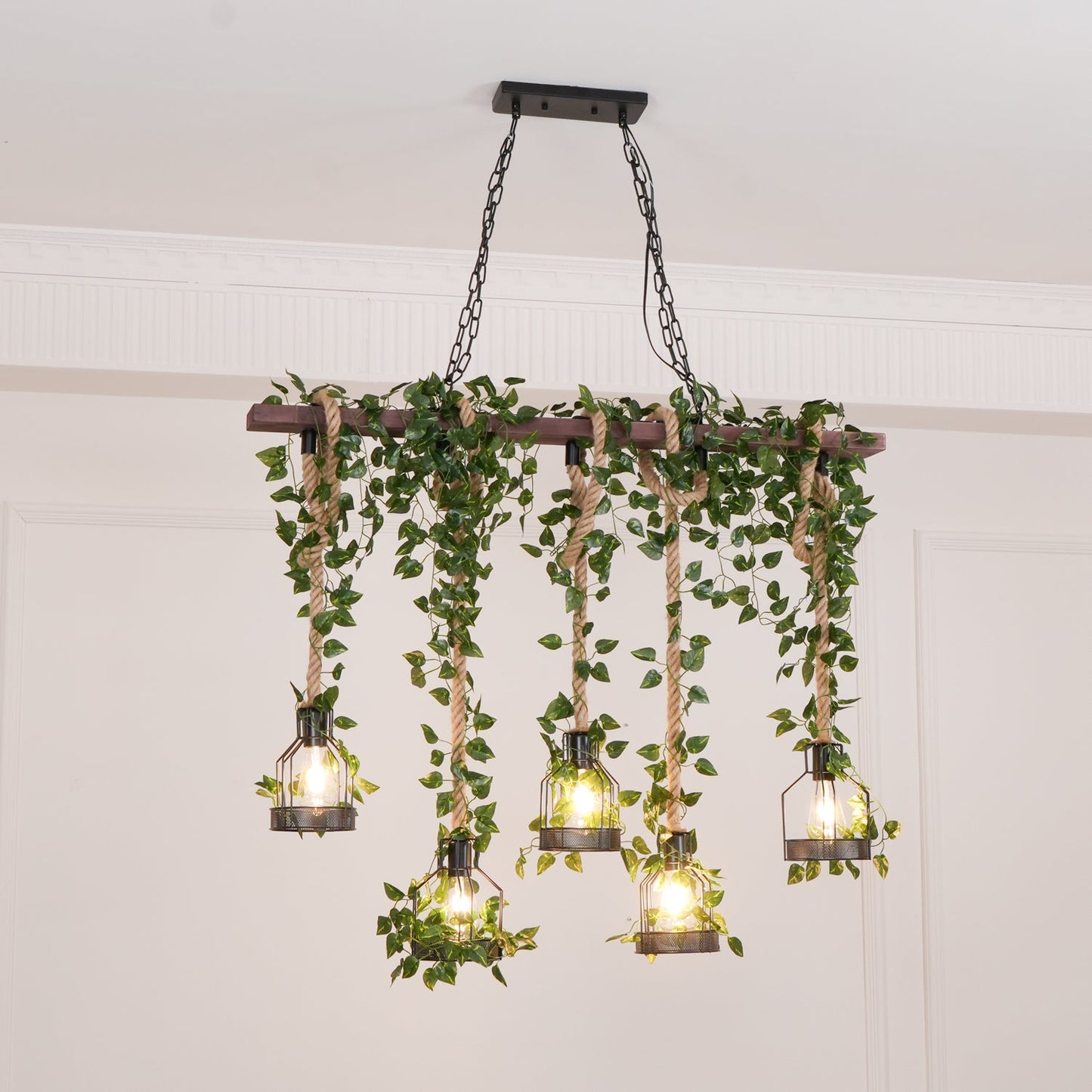 Rustic Wooden Candelabrum Chandelier