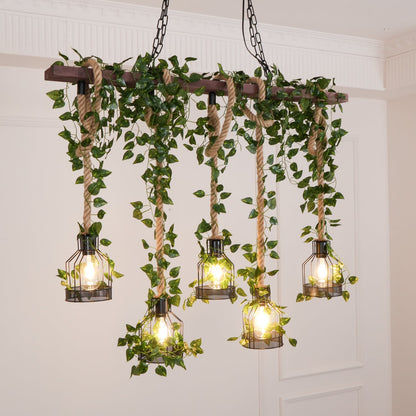 Rustic Wooden Candelabrum Chandelier