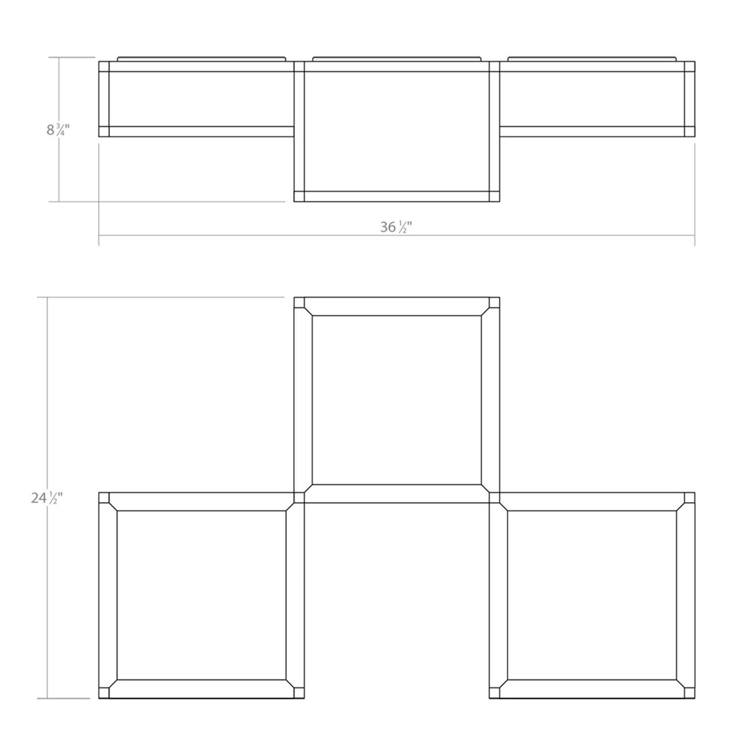 Sonneman Sonneman Cubix 36 Inch 3 Light Led Flush Mount Cp516204