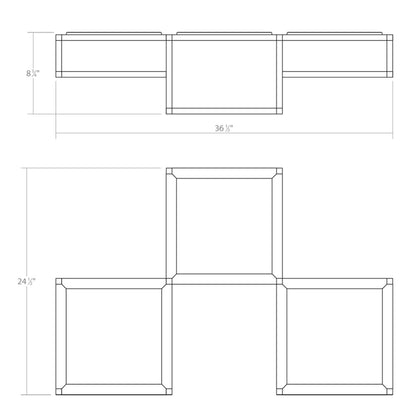 Sonneman Sonneman Cubix 36 Inch 3 Light Led Flush Mount Cp516204