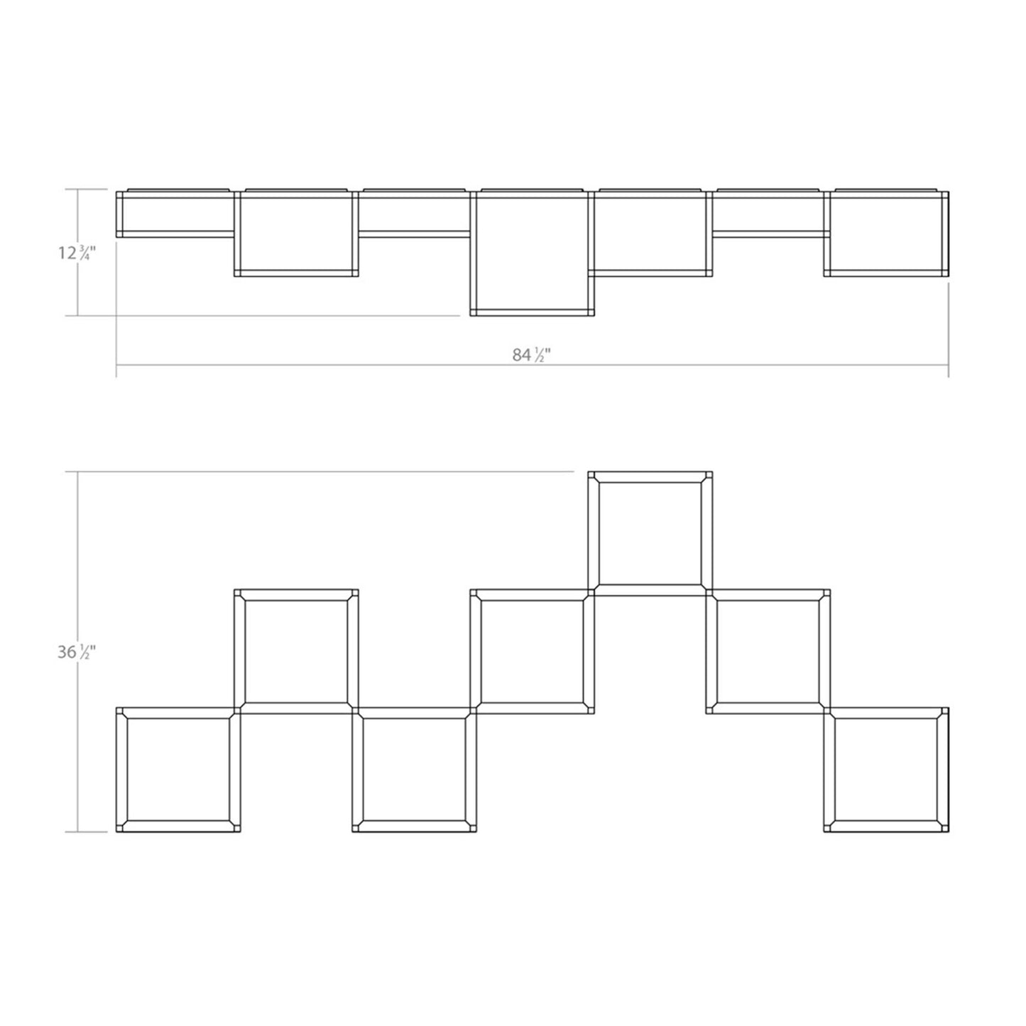 Sonneman Sonneman Cubix 84 Inch 7 Light Led Flush Mount Cp516206