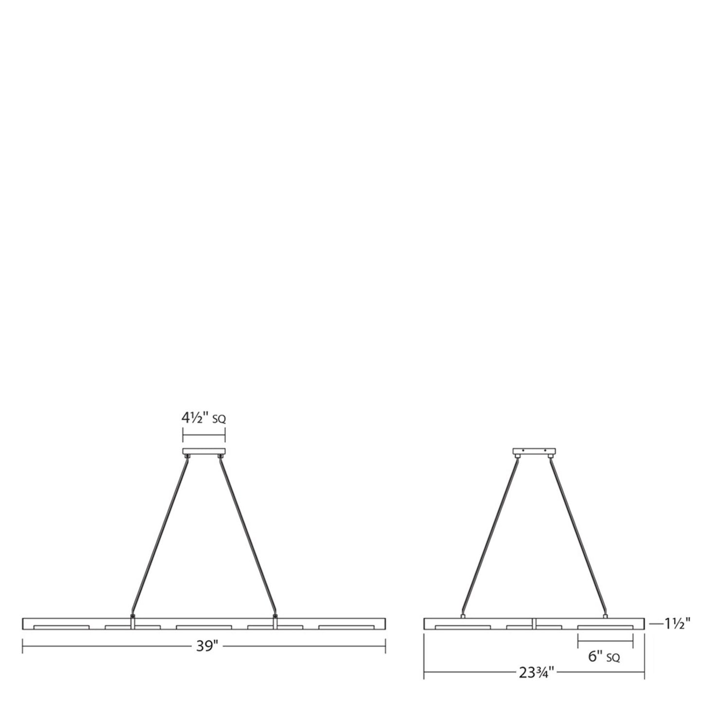 Sonneman Robert Sonneman Panels 39 Inch 7 Light Led Linear Suspension Light Cp40420