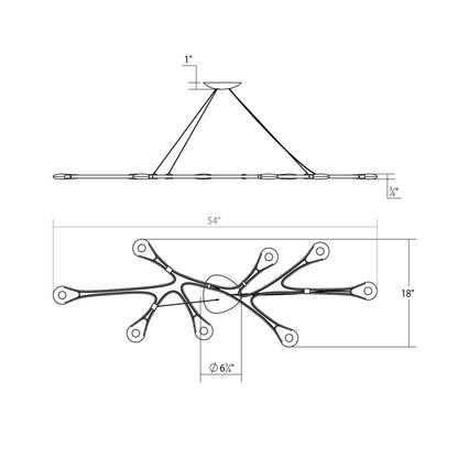 Sonneman Sonneman Abstraction 54 Inch 8 Light Led Linear Suspension Light Cp516211