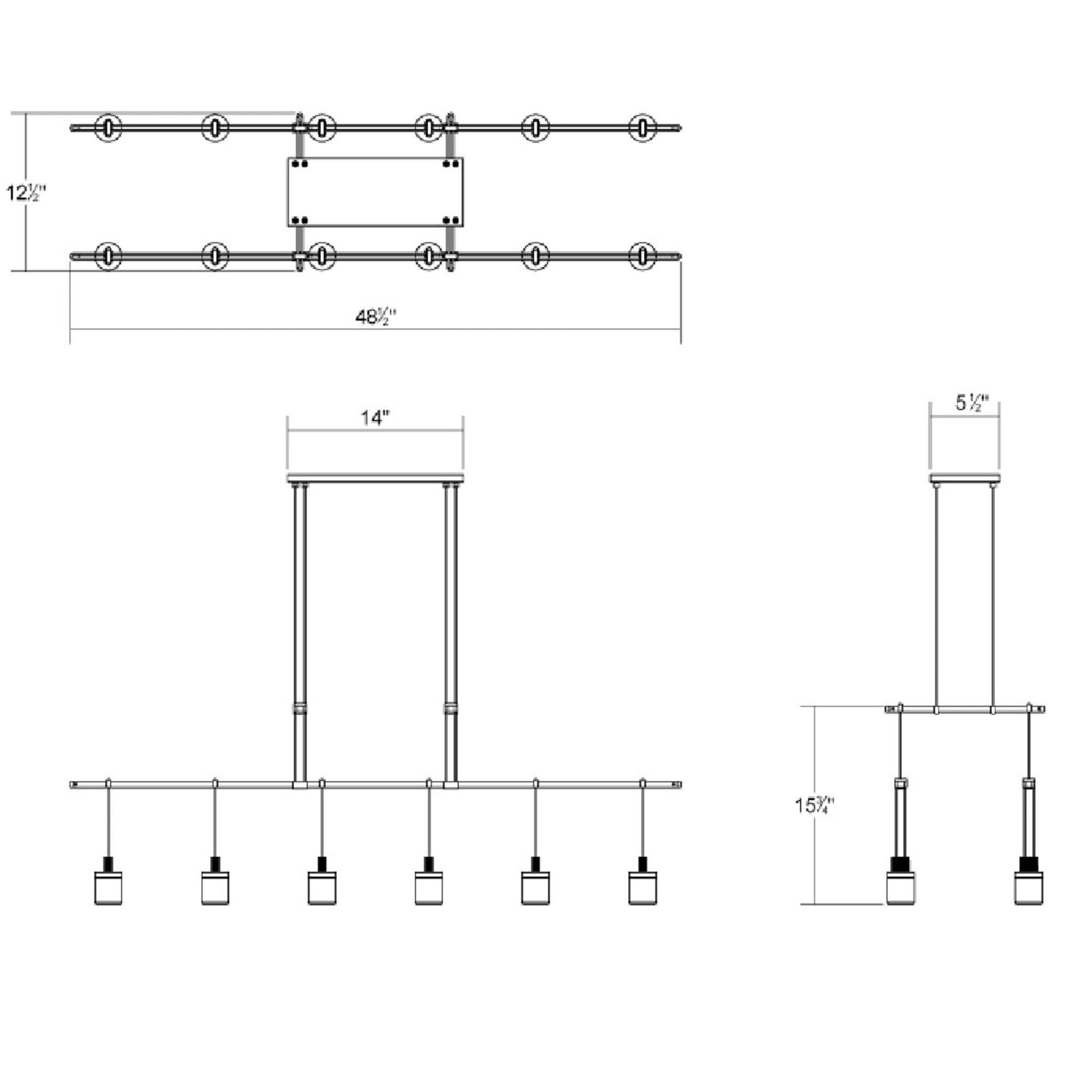 Sonneman Robert Sonneman Suspenders 48 Inch 12 Light Led Linear Suspension Light Cp441111