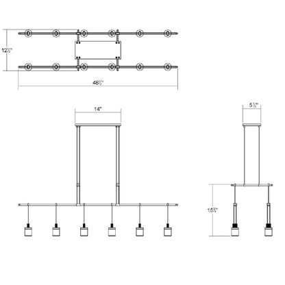 Sonneman Robert Sonneman Suspenders 48 Inch 12 Light Led Linear Suspension Light Cp441111