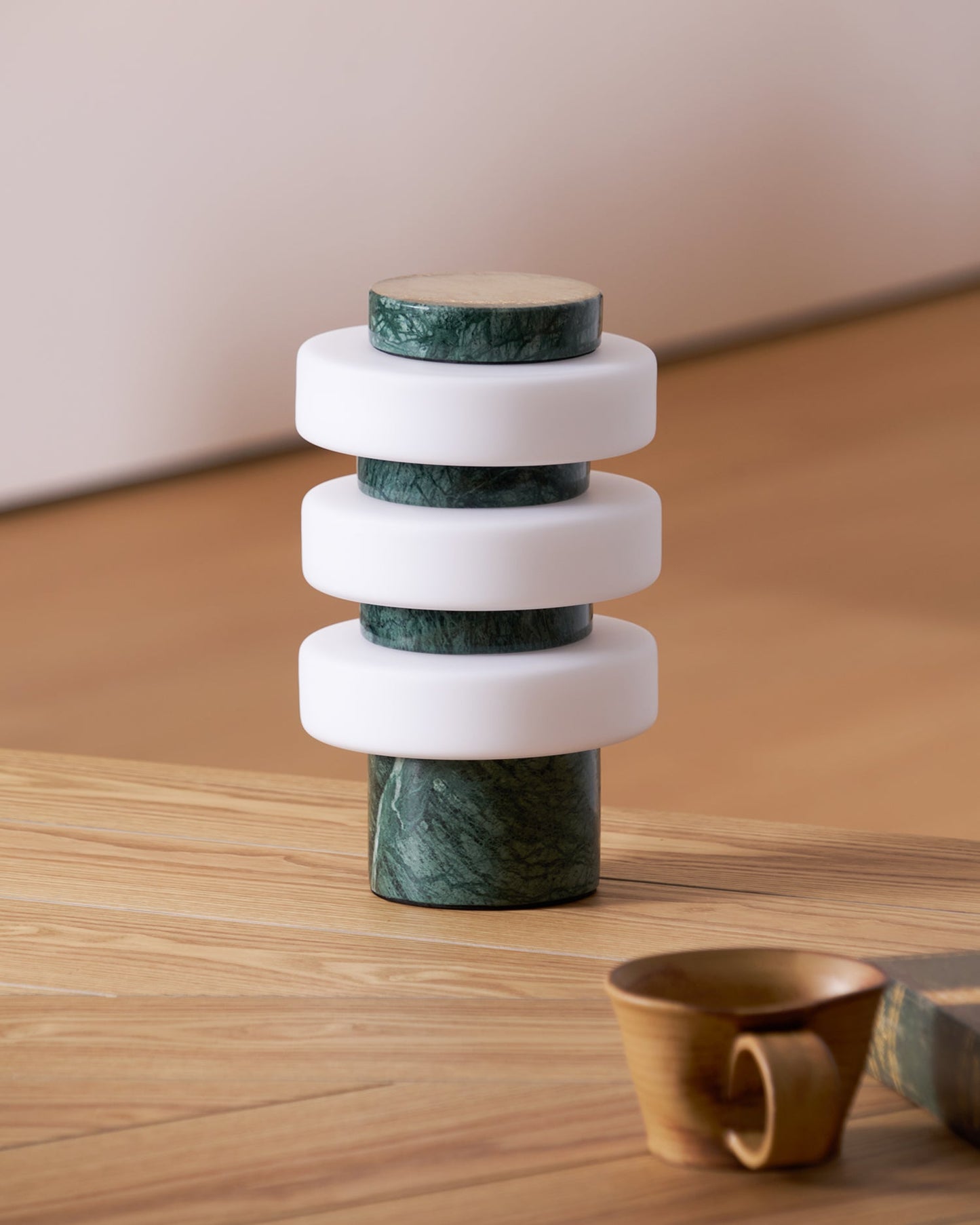 Saturn Travertine Table Lamp