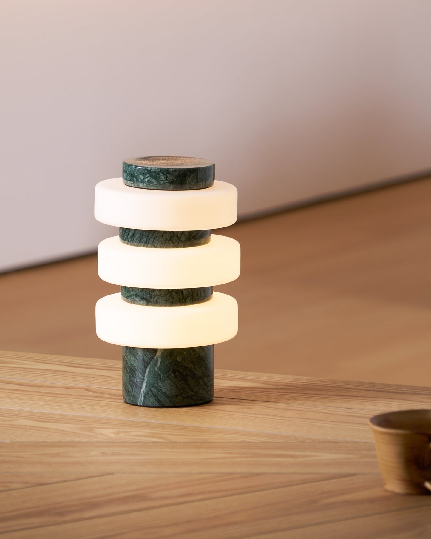 Saturn Travertine Table Lamp