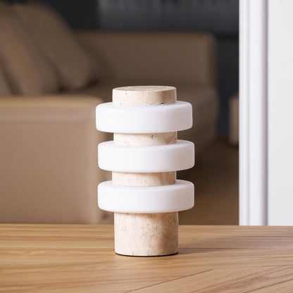 Saturn Travertine Table Lamp