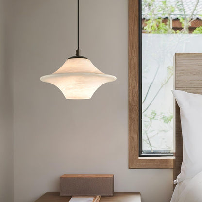 Saucer Alabaster Droplight Pendant Light