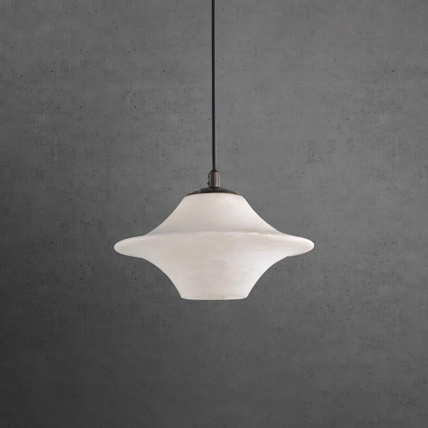 Saucer Alabaster Droplight Pendant Light