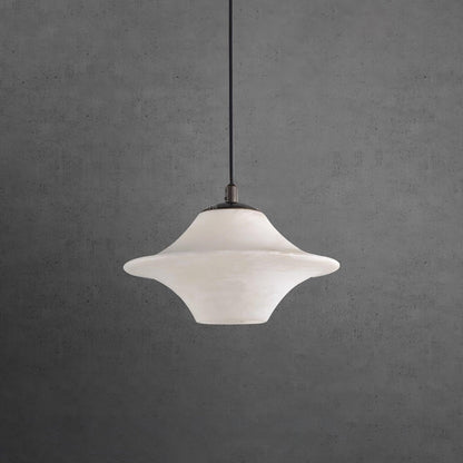 Saucer Alabaster Droplight Pendant Light