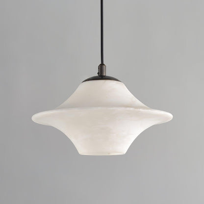 Saucer Alabaster Droplight Pendant Light