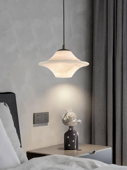 Saucer Alabaster Droplight Pendant Light