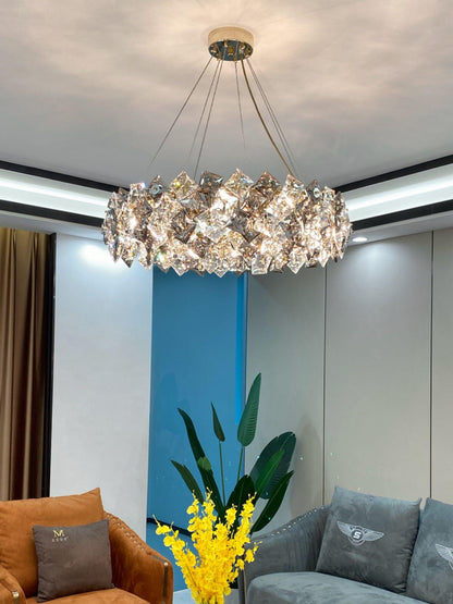 Scale Crystal Round Electrolier Chandelier