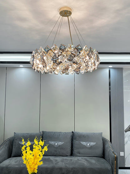 Scale Crystal Round Electrolier Chandelier