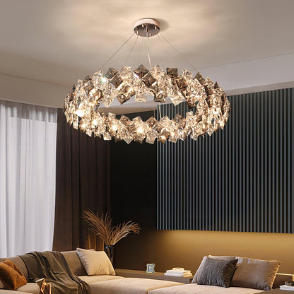 Scale Crystal Round Electrolier Chandelier