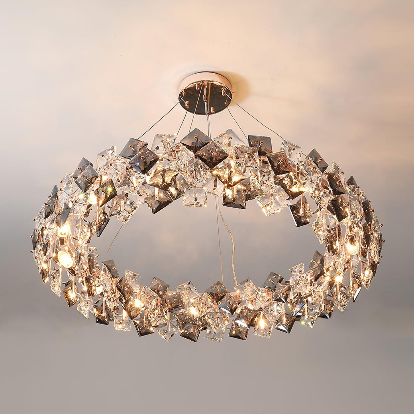 Scale Crystal Round Electrolier Chandelier