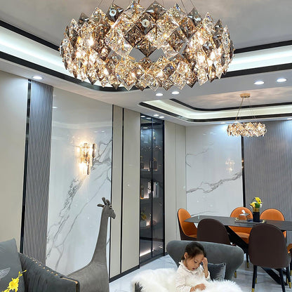 Scale Crystal Round Electrolier Chandelier