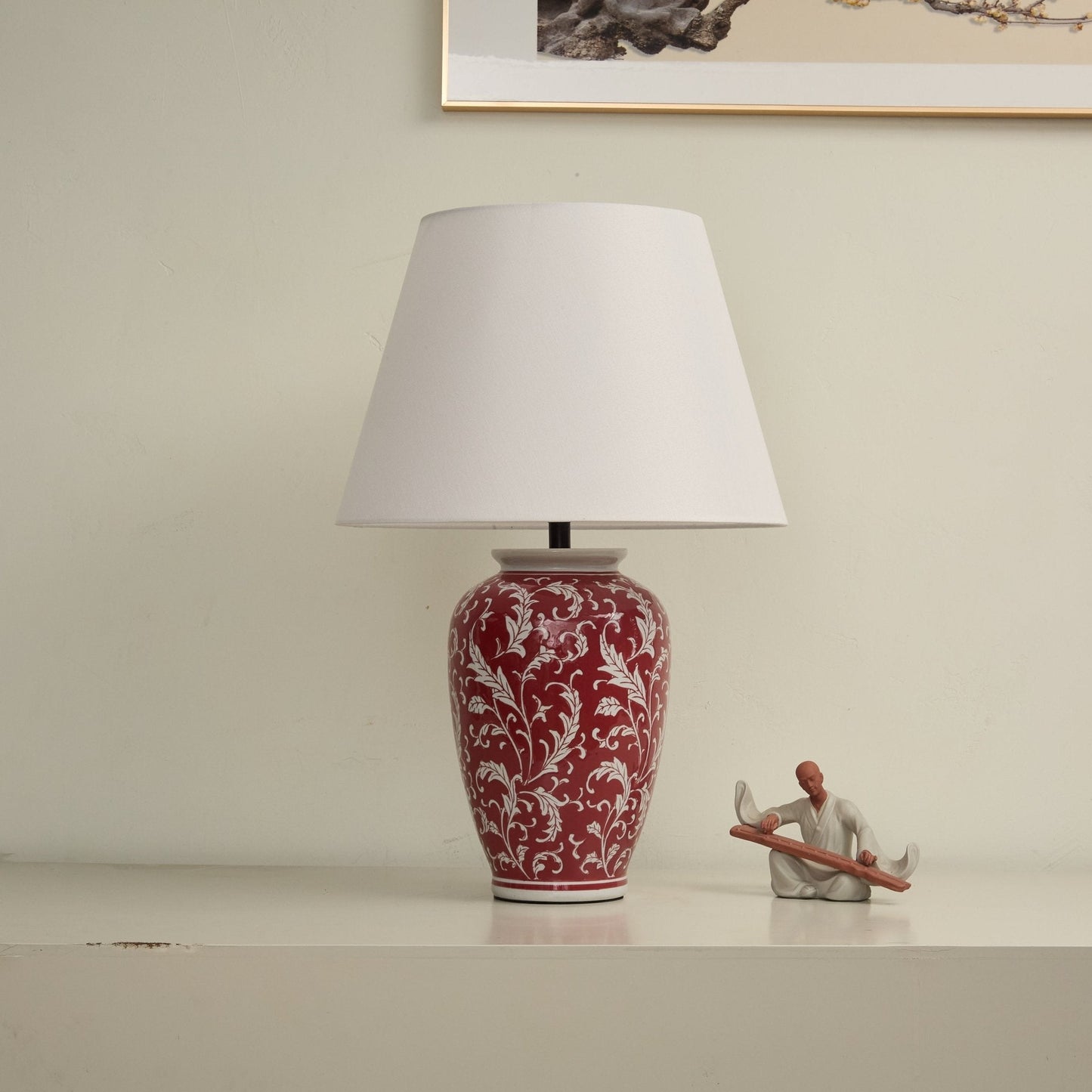 Scarlet Vine Ceramic Table Lamp