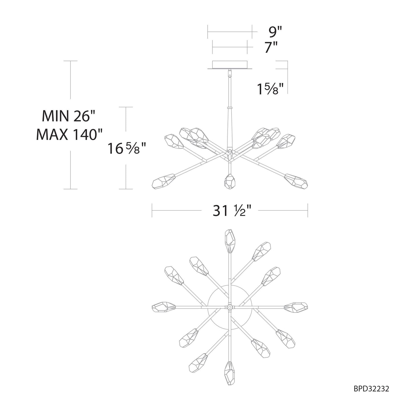 Schonbek Beyond Synapse 31 Inch 12 Light Led Chandelier Cp748949