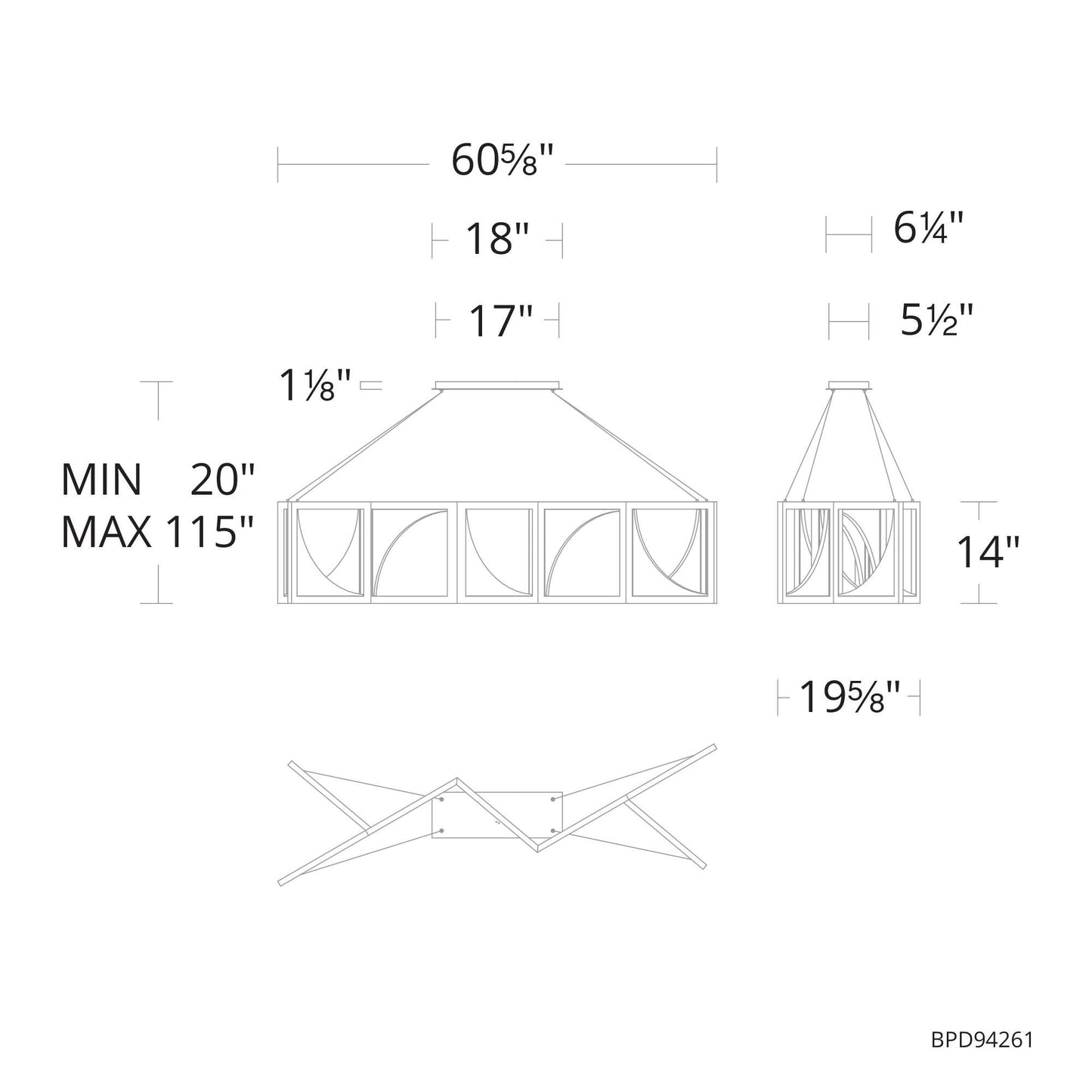 Schonbek Beyond Luna 61 Inch 7 Light Led Linear Suspension Light Cp748958