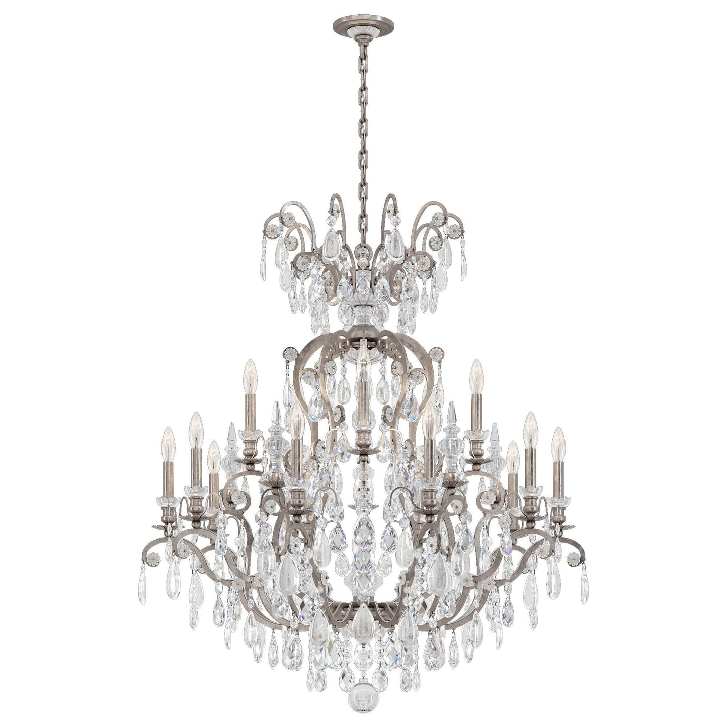 Schonbek Renaissance Rock Crystal 38 Inch 15 Light Chandelier Cp724041