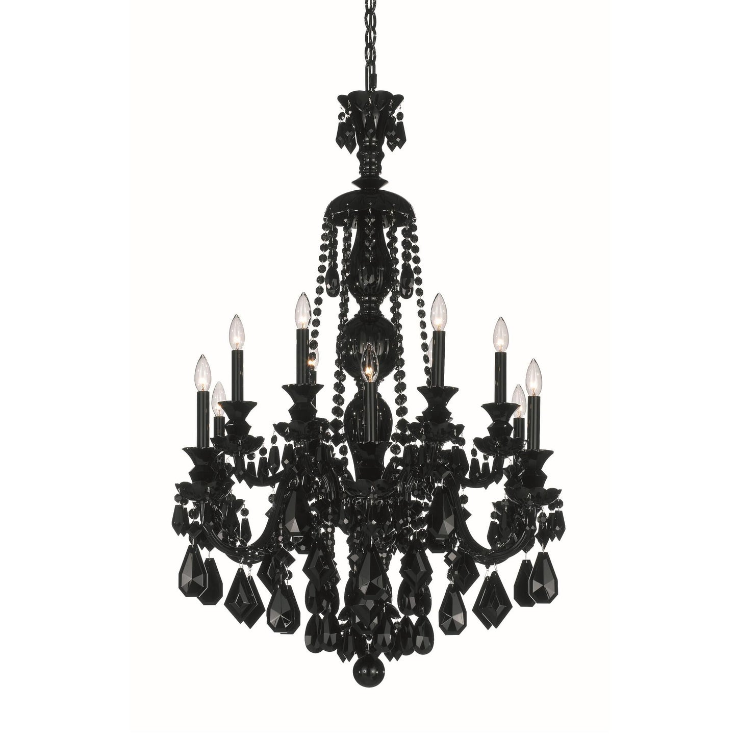 Schonbek Hamilton Black 30 Inch 12 Light Chandelier Cp82087