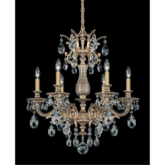 Schonbek Milano 24 Inch 6 Light Chandelier Clearance Cp81901Ob