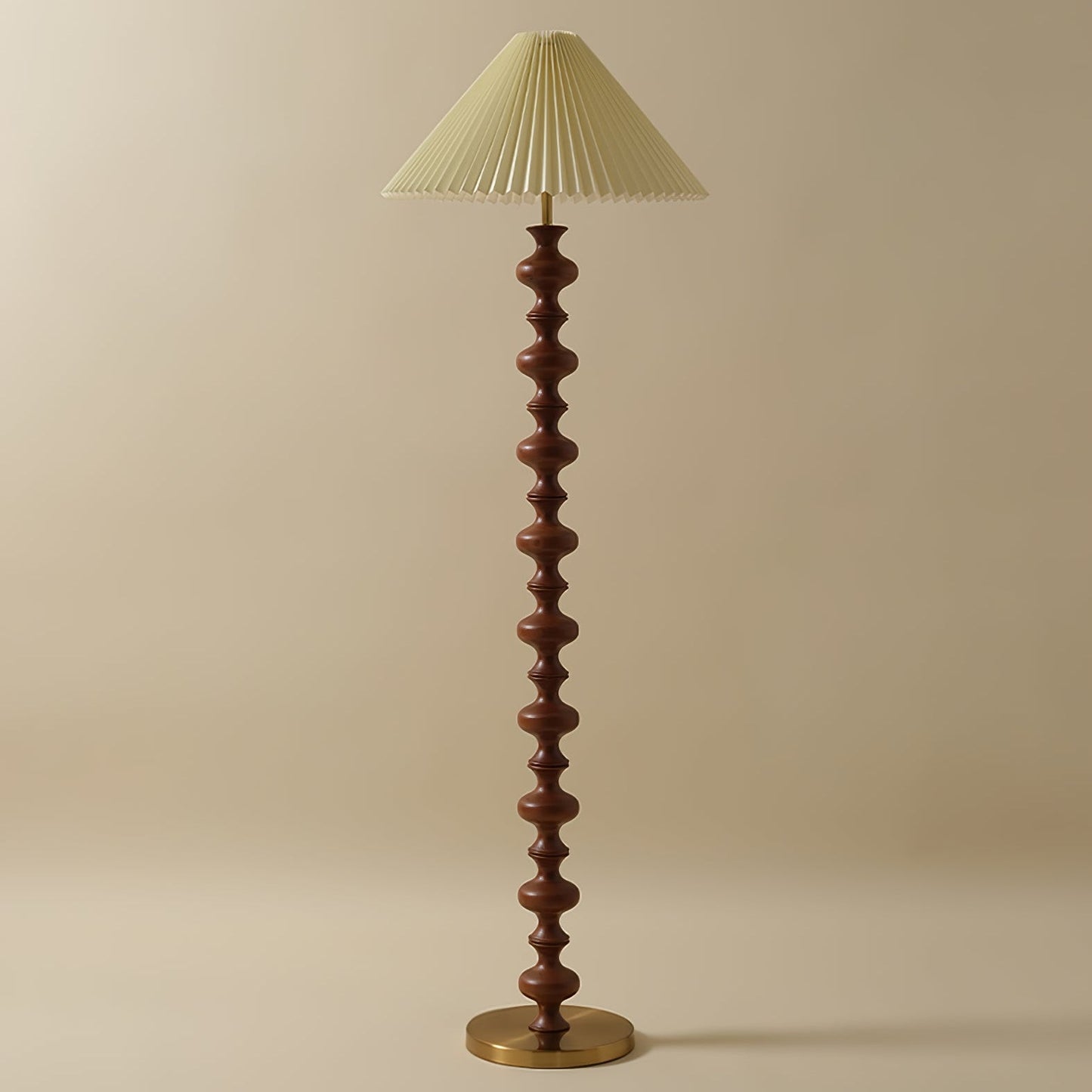 Sculpted Rhythm Wood Floor Lamp