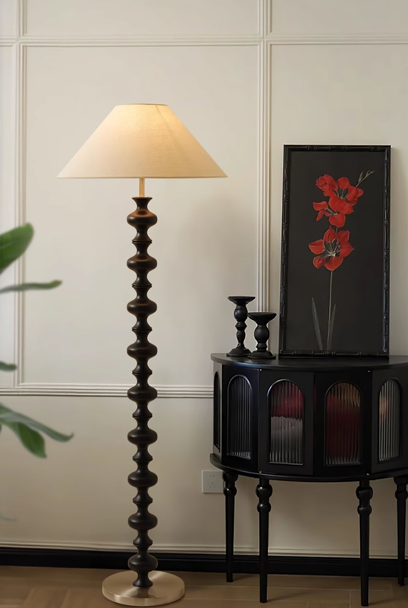 Sculpted Rhythm Wood Floor Lamp