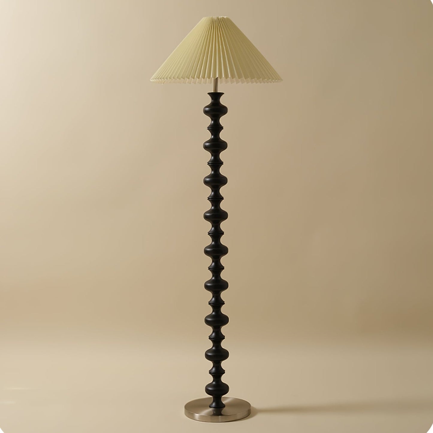 Sculpted Rhythm Wood Floor Lamp
