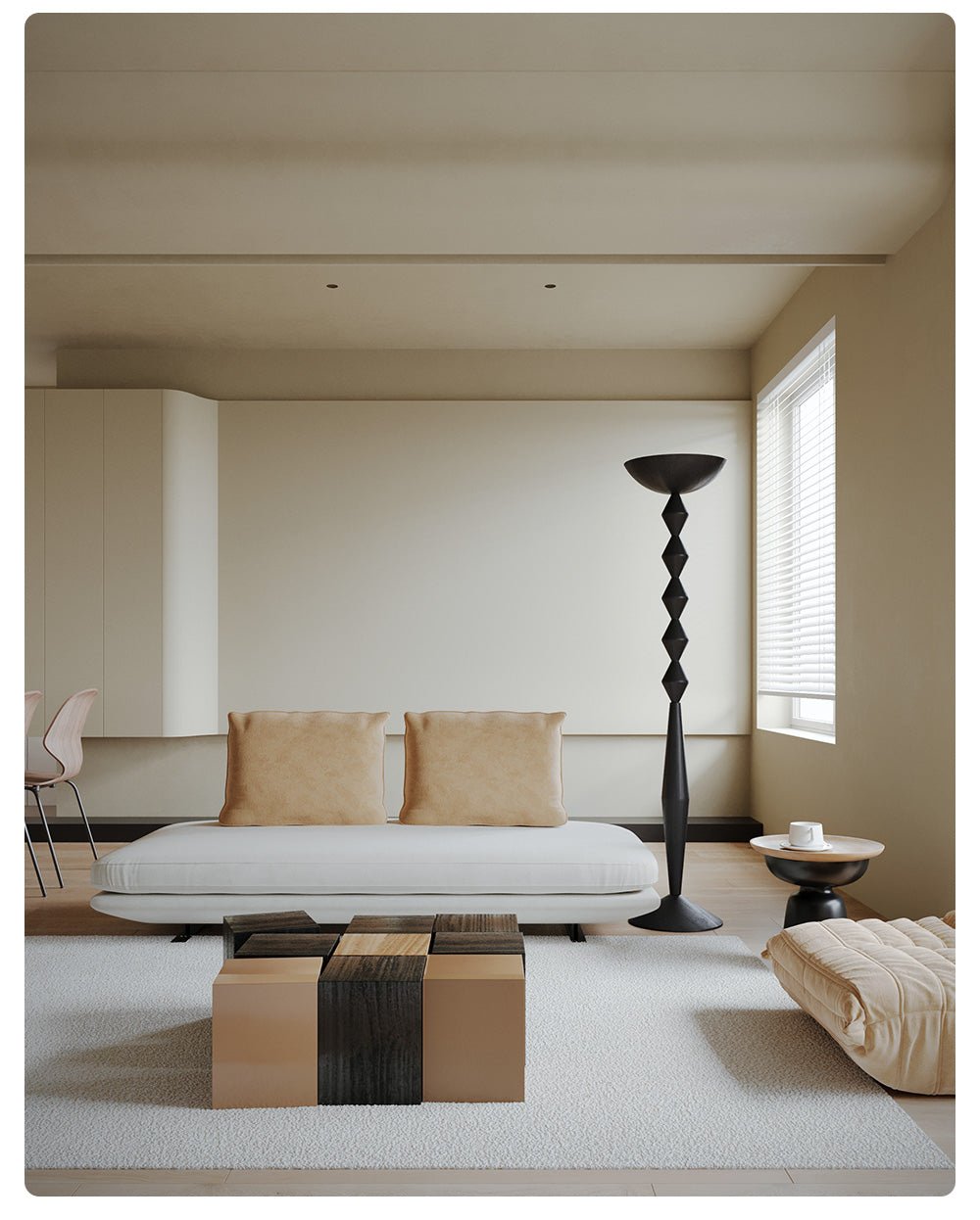 Sculptural Geometric Stack Floor Lamp