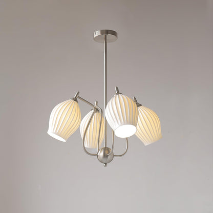 Ceramic Ribbed Chandelier