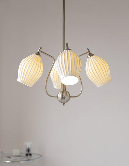 Ceramic Ribbed Chandelier