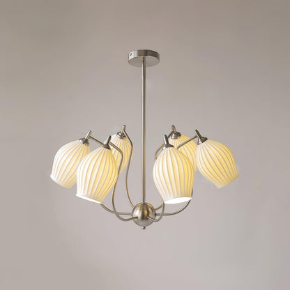 Ceramic Ribbed Chandelier