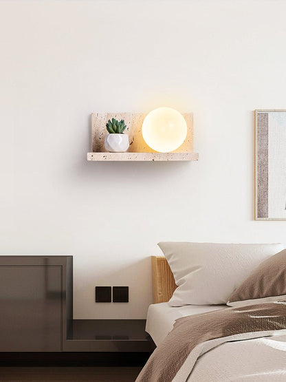 Shelf Travertine Sconce