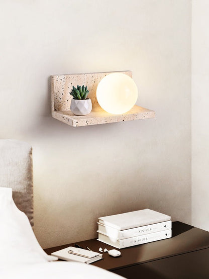 Shelf Travertine Sconce