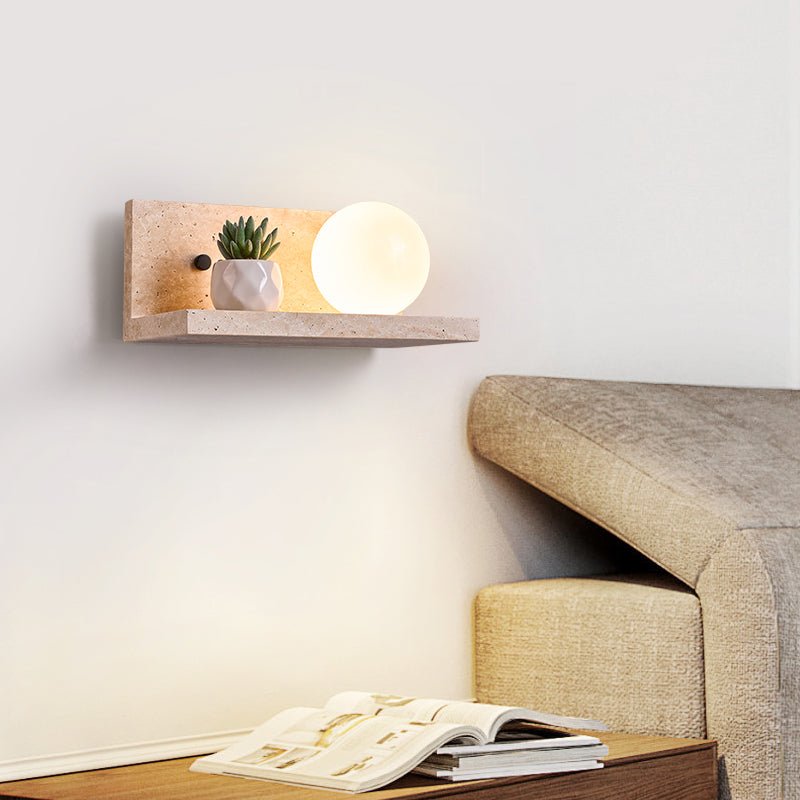 Shelf Travertine Sconce