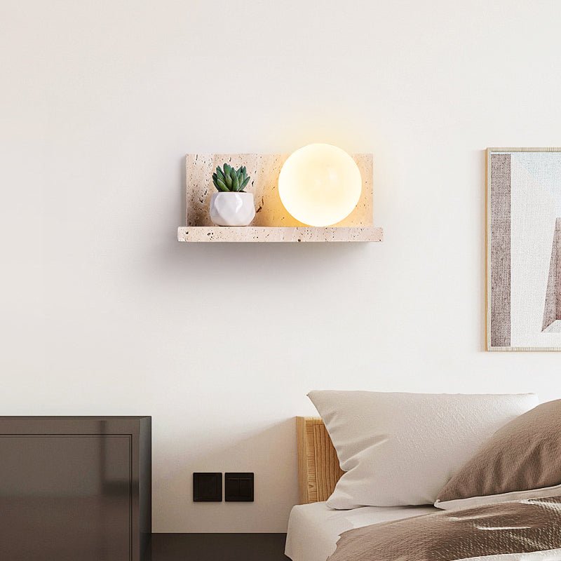 Shelf Travertine Sconce