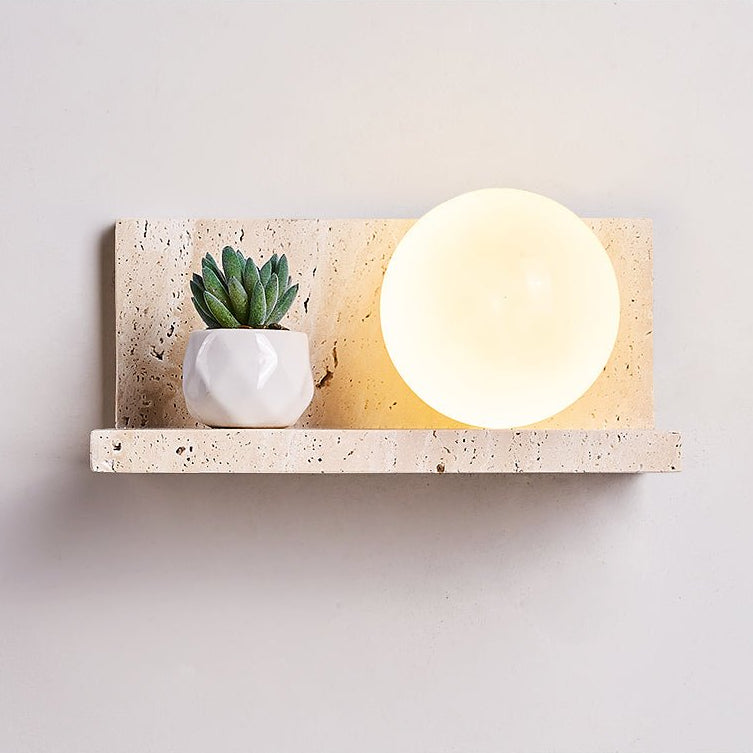 Shelf Travertine Sconce