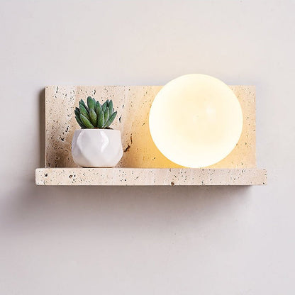 Shelf Travertine Sconce