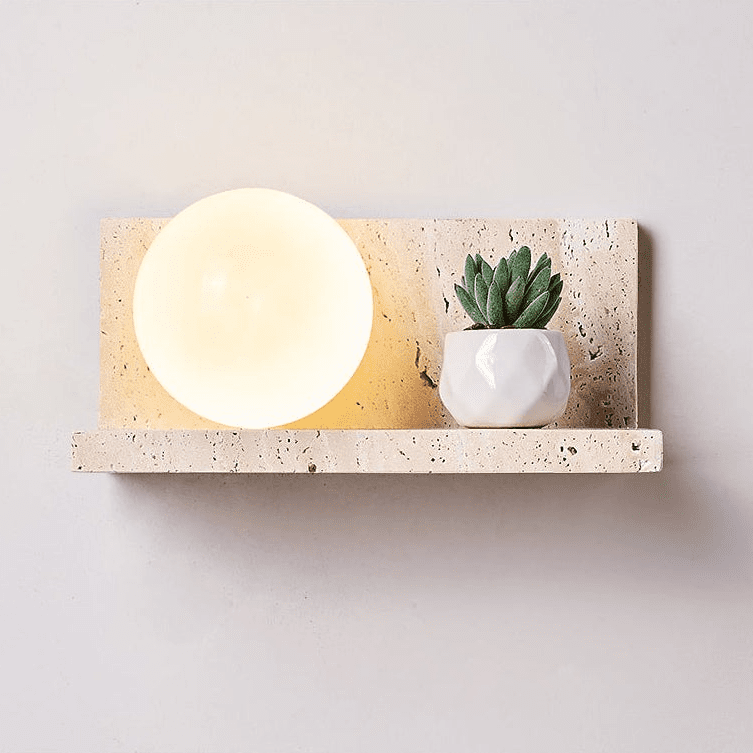 Shelf Travertine Sconce