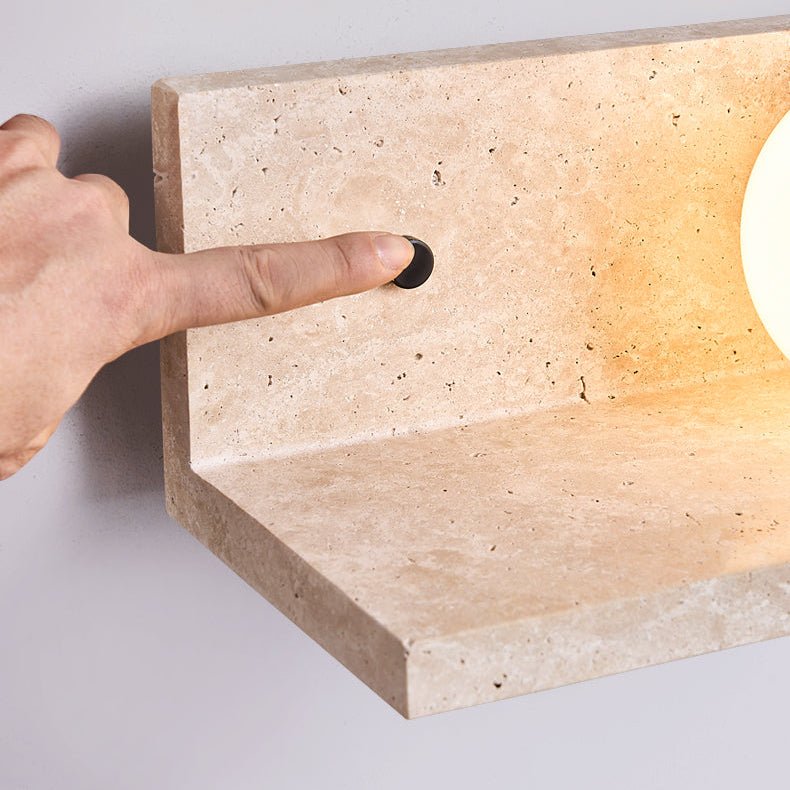 Shelf Travertine Sconce
