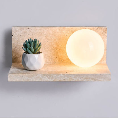 Shelf Travertine Sconce
