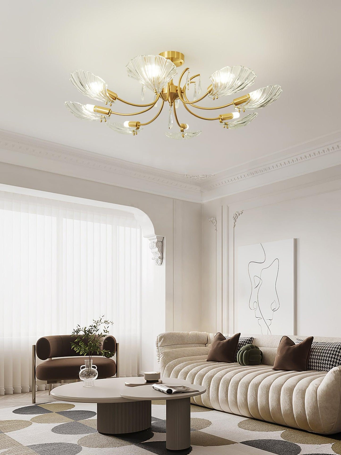 Shell Brass Ceiling-mounted light Ceiling Lamp