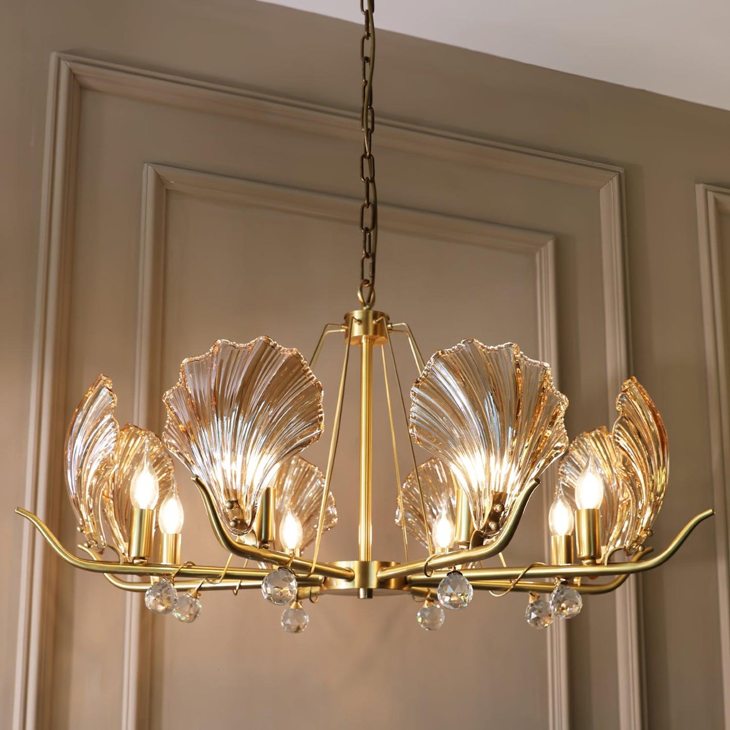 Shell Crystal Crown Chandelier