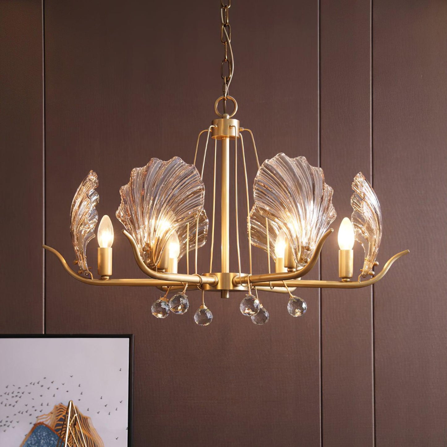 Shell Crystal Crown Chandelier