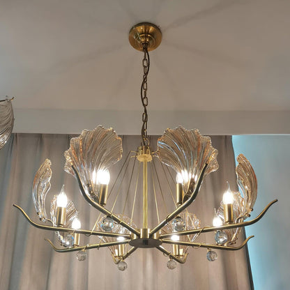 Shell Crystal Crown Chandelier