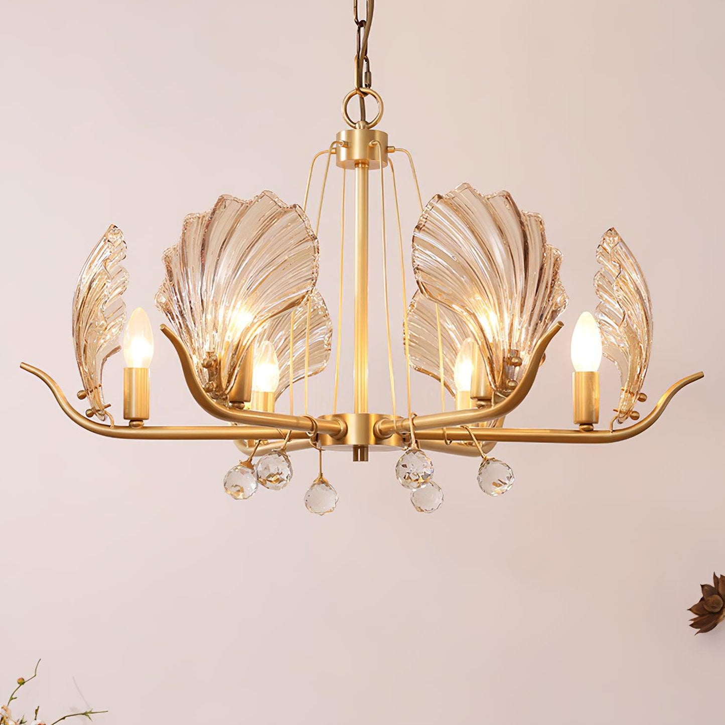 Shell Crystal Crown Chandelier