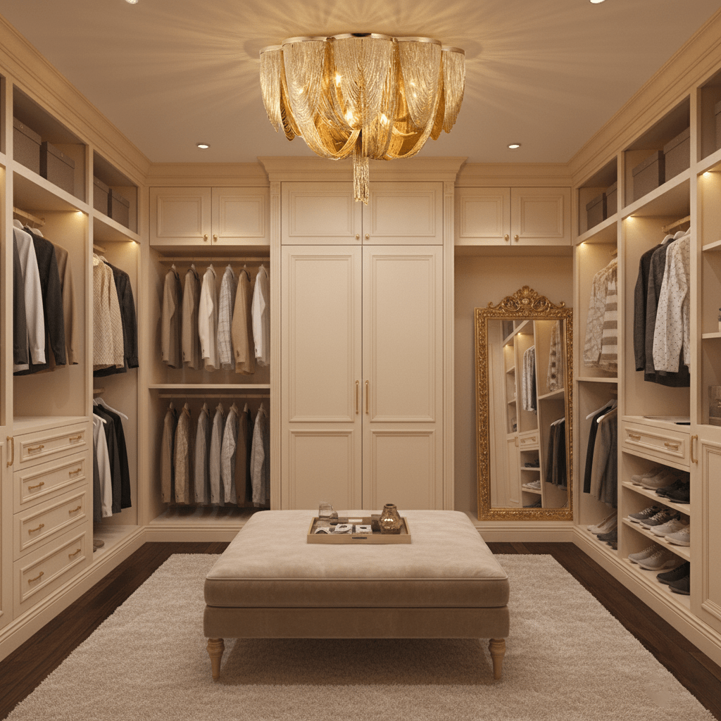 Silver Chain Tassel Ceiling Light